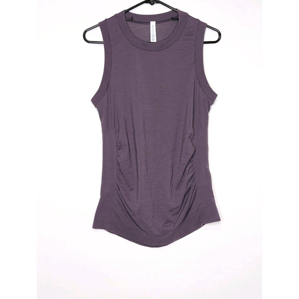 Athleta Womens XL Purple Seamless Fitted Ruched Foresthill Ascent Tank